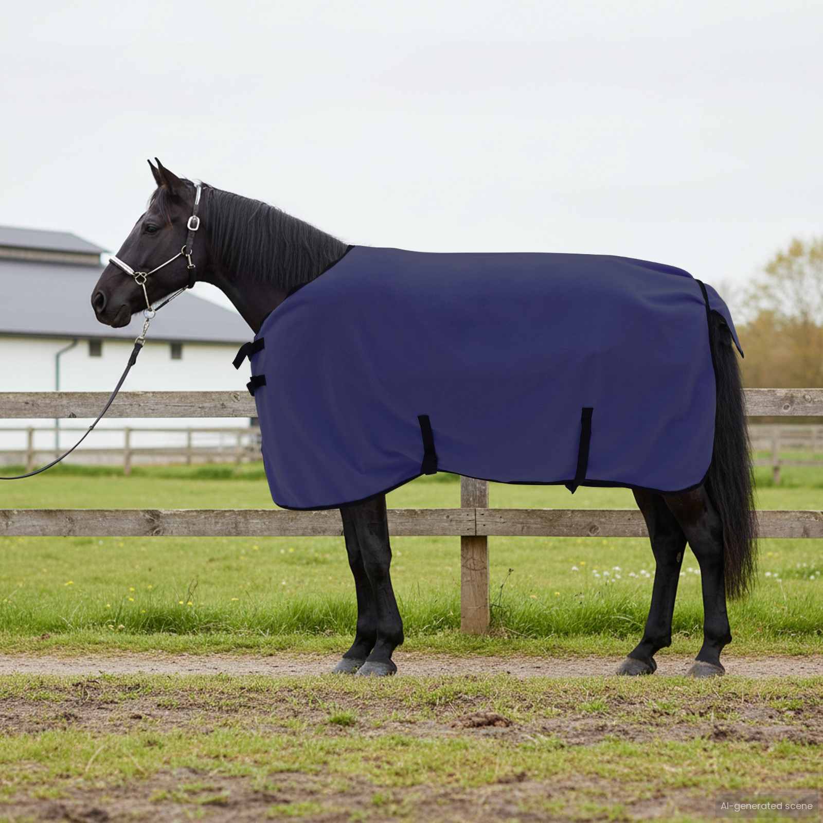 Pferdedecke Marineblau 95 cm Polyester-Fleece