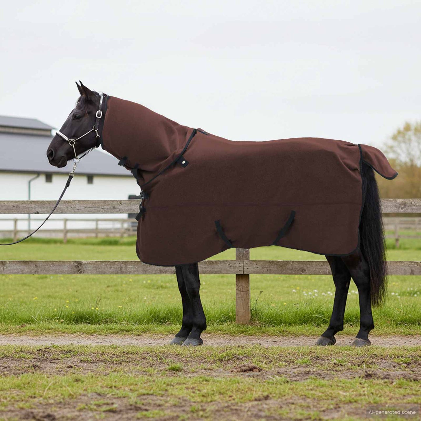 Pferdedecke Volles Dunkelbraun 135 cm Polyester-Fleece