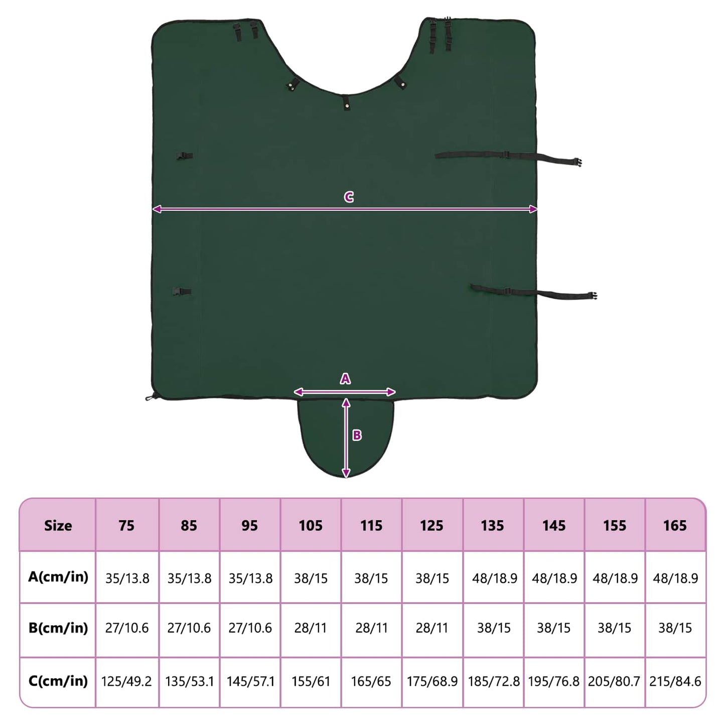 Pferdedecke Dunkelgrün 135 cm Polyester-Fleece
