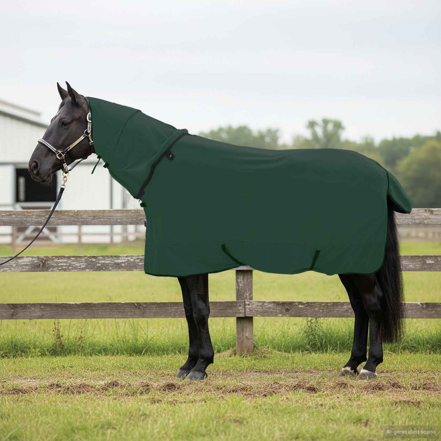 Pferdedecke Dunkelgrün 145 cm Polyester-Fleece