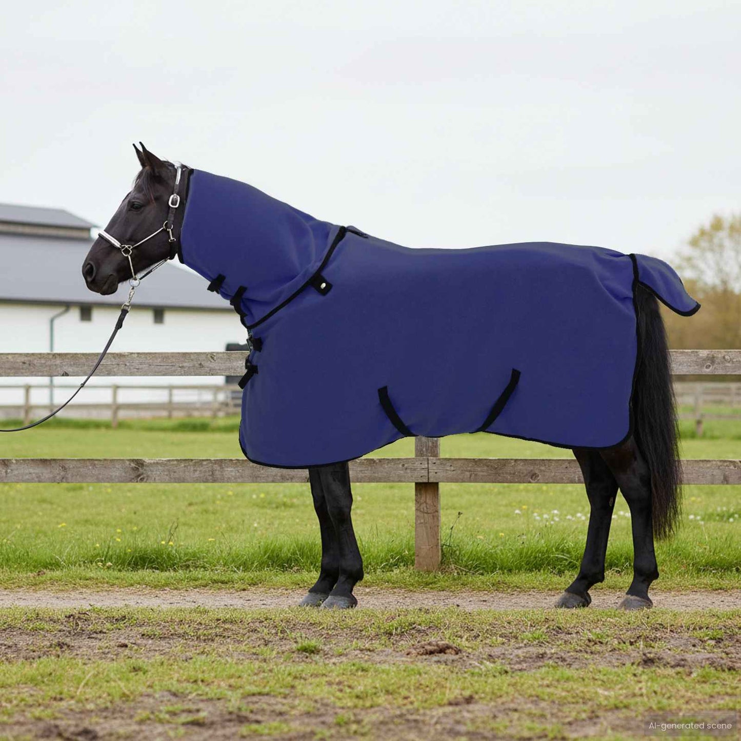 Pferdedecke Marineblau 115 cm Polyester-Fleece