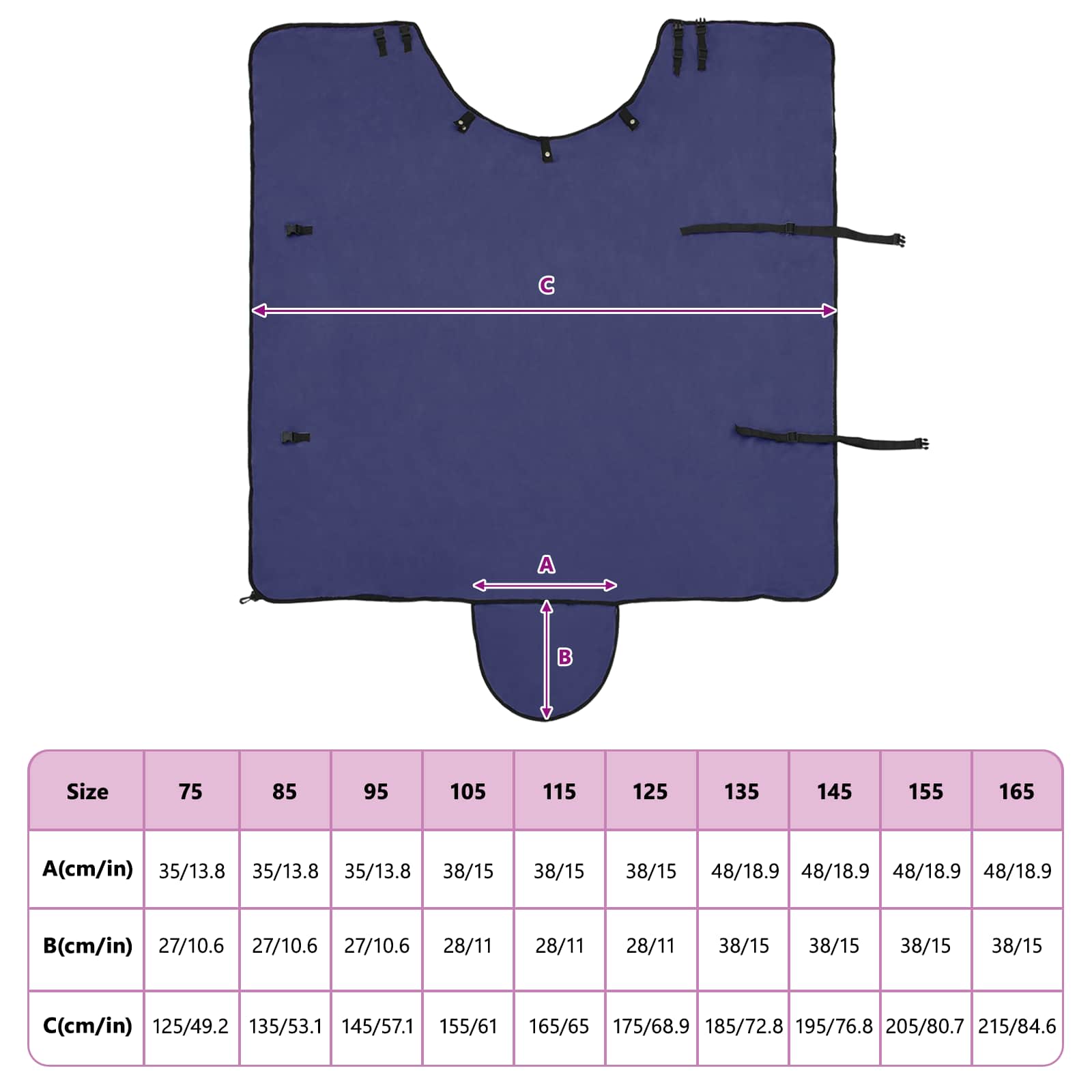 Pferdedecke Marineblau 115 cm Polyester-Fleece