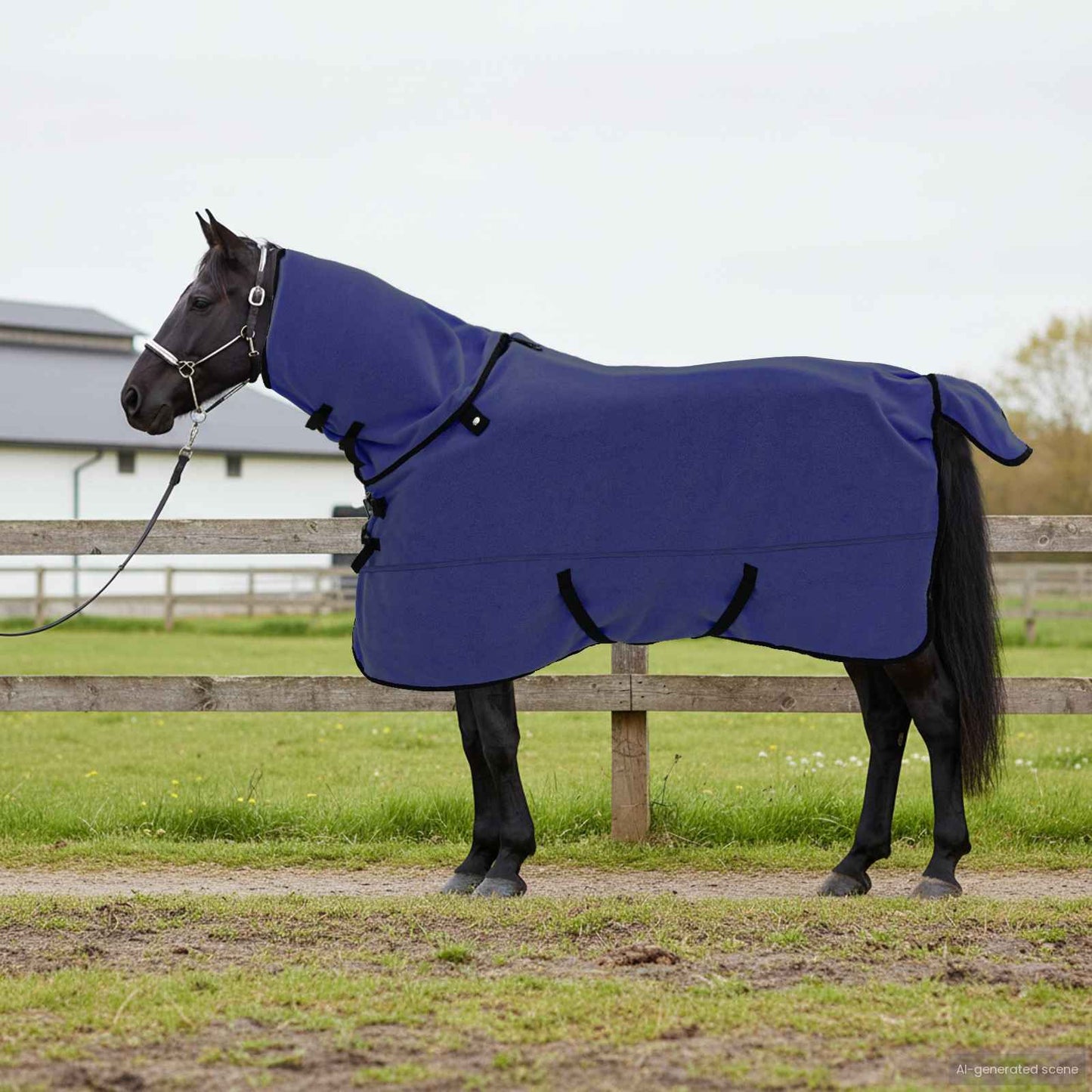 Pferdedecke Marineblau 145 cm Polyester-Fleece