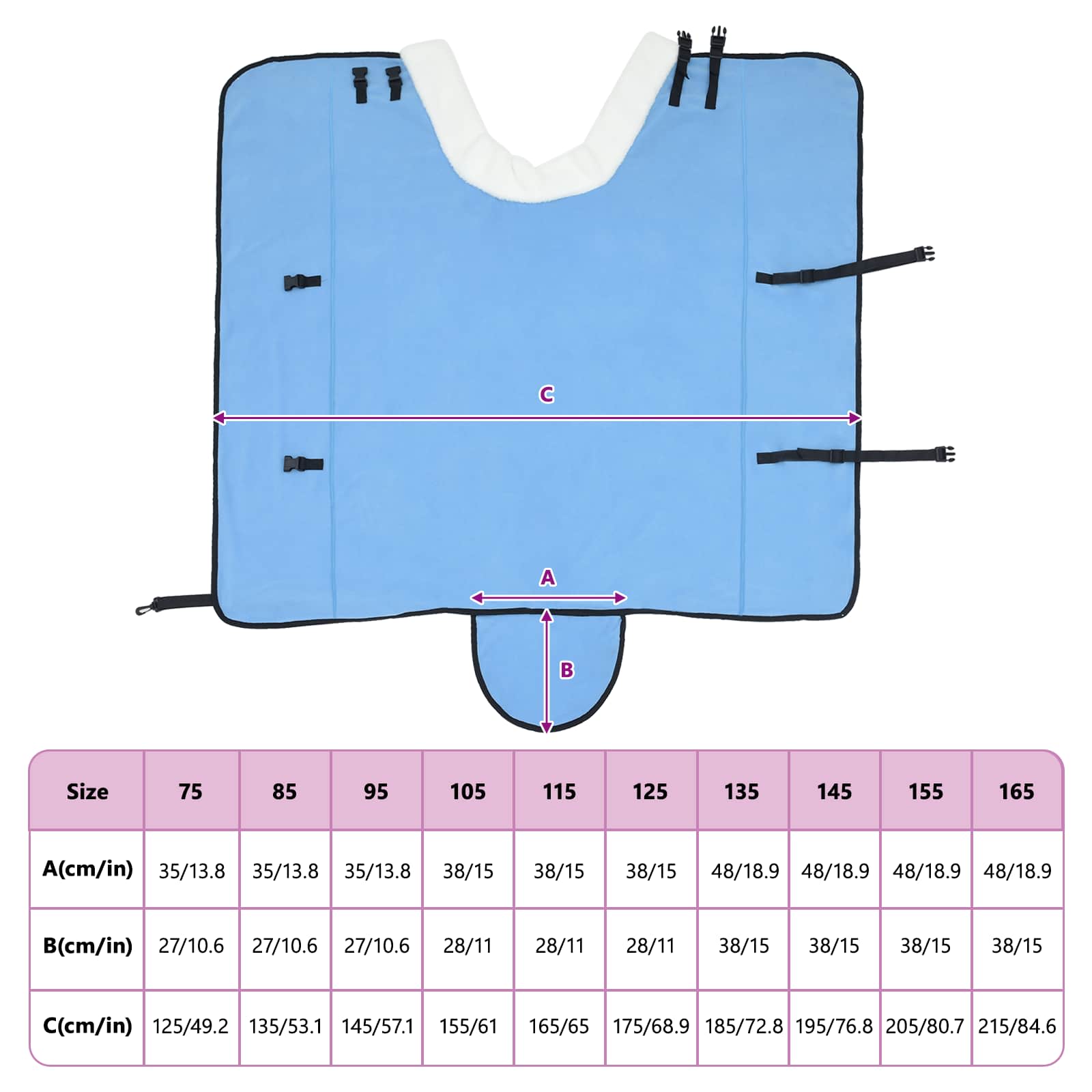 Pferdedecke Volles Aqua 135 cm Polarfleece
