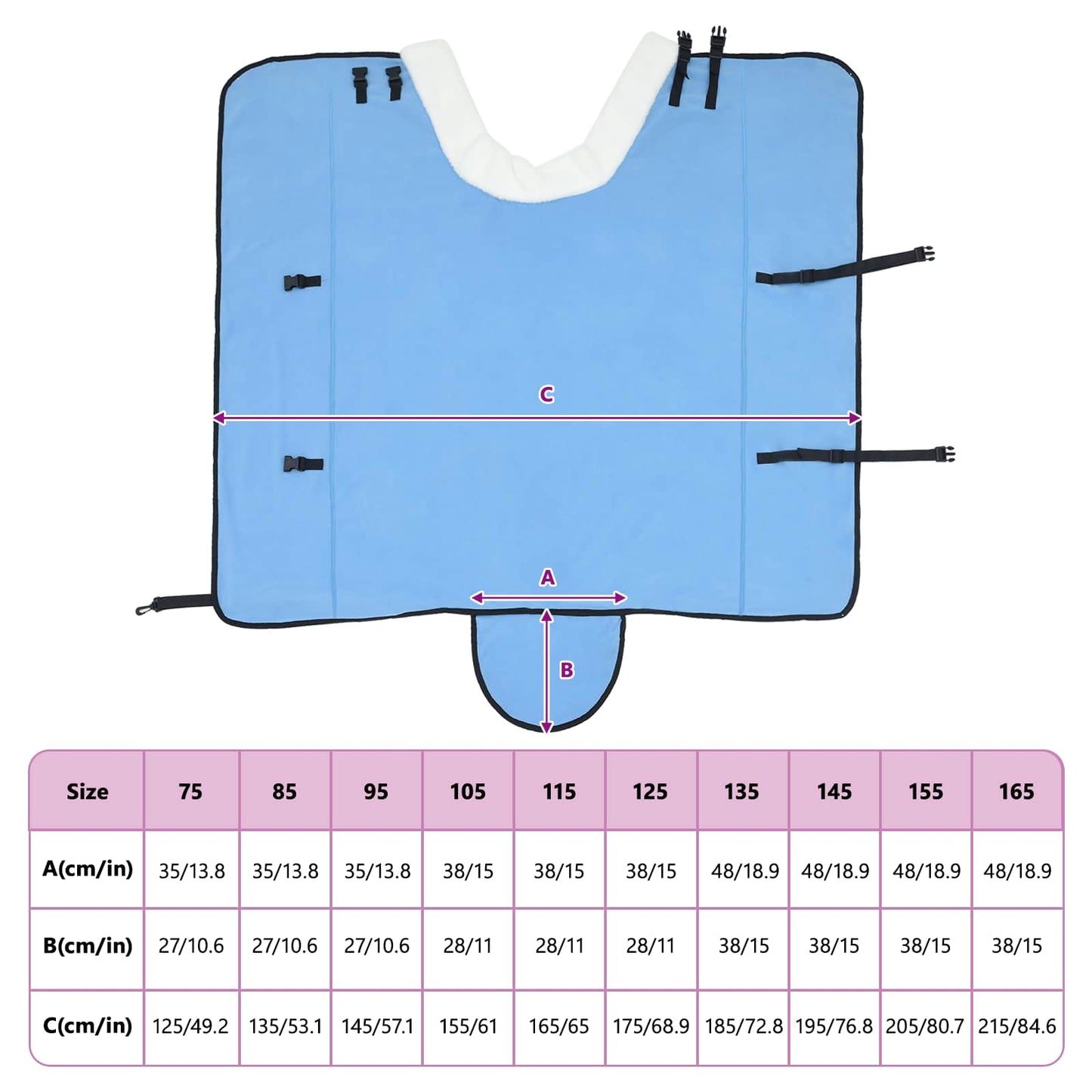 Pferdedecke Volles Aqua 145 cm Polarfleece
