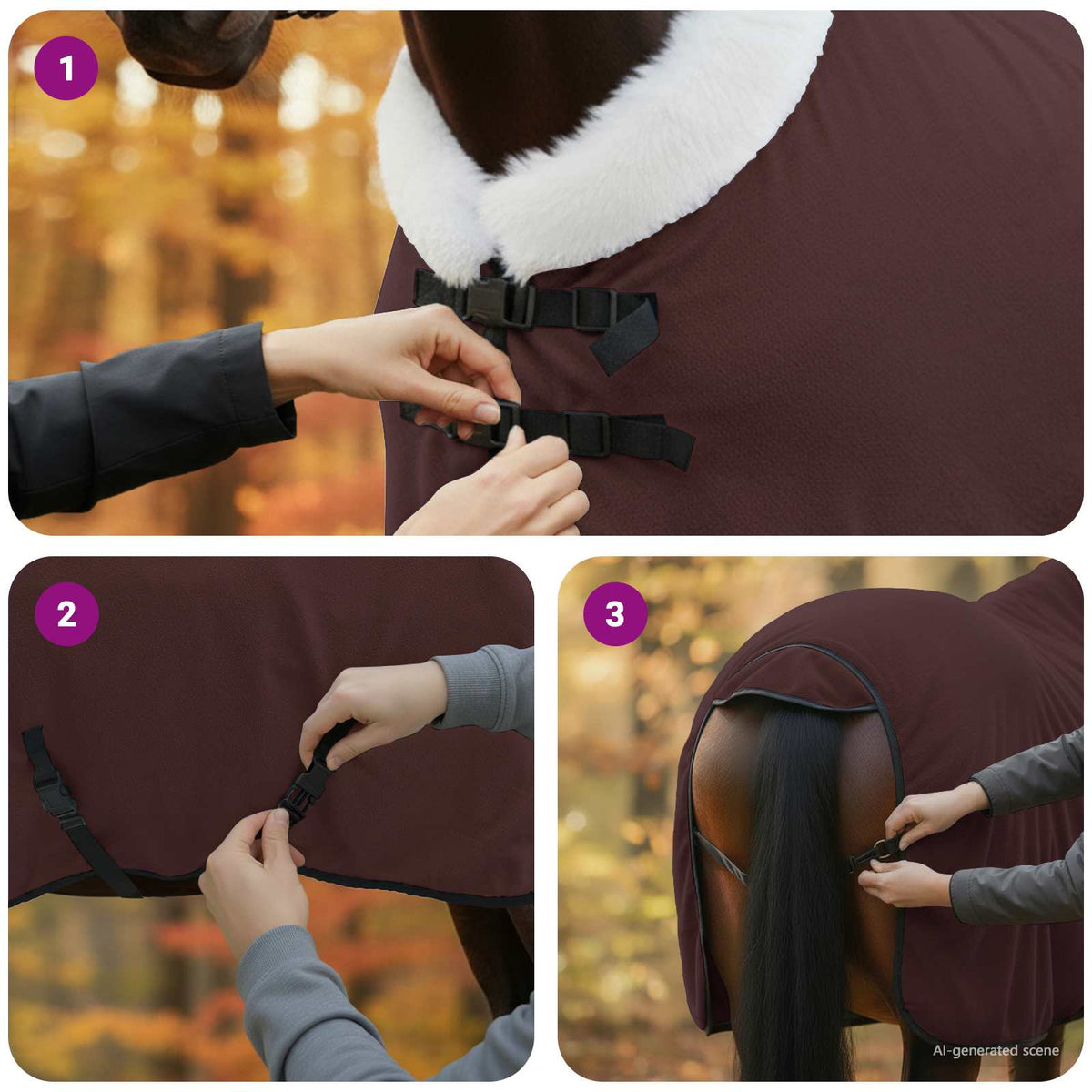 Pferdedecke Dunkelbraun 115 cm Polarfleece
