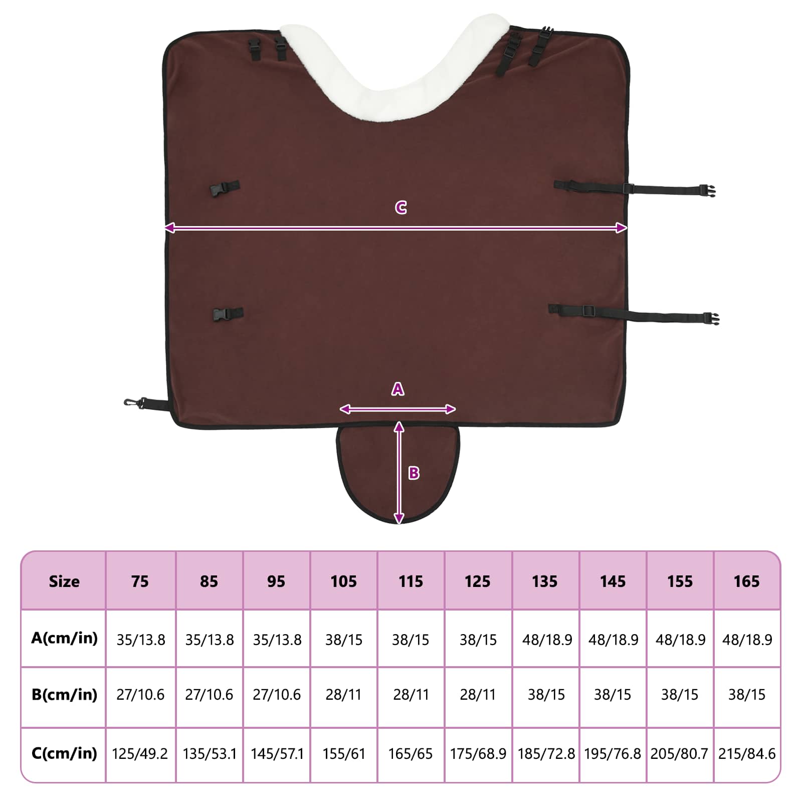Pferdedecke Volles Dunkelbraun 115 cm Polarfleece