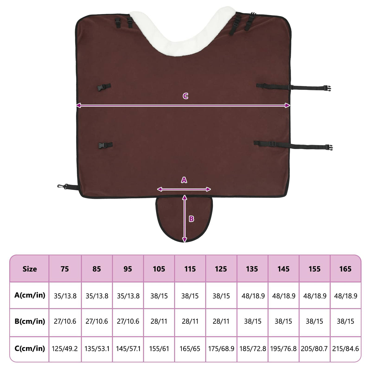 Pferdedecke Dunkelbraun 115 cm Polarfleece