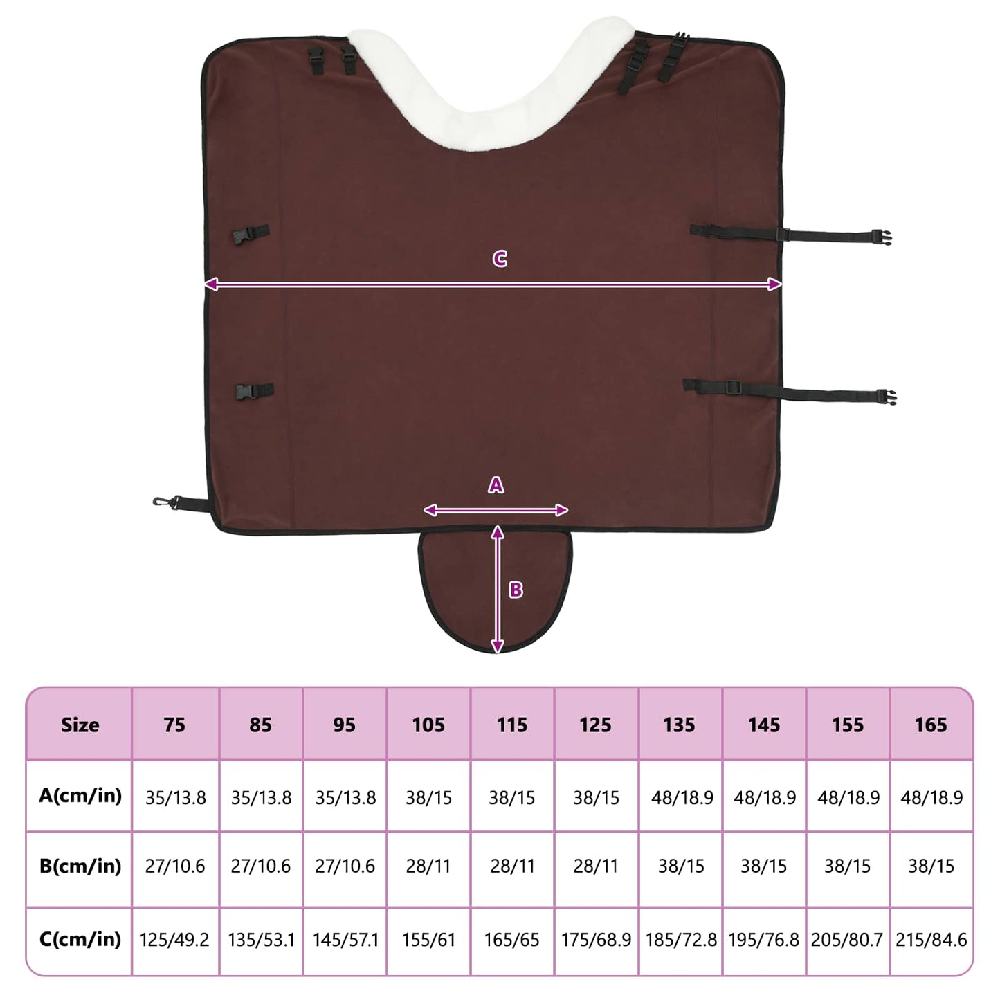 Pferdedecke Volles Dunkelbraun 155 cm Polarfleece