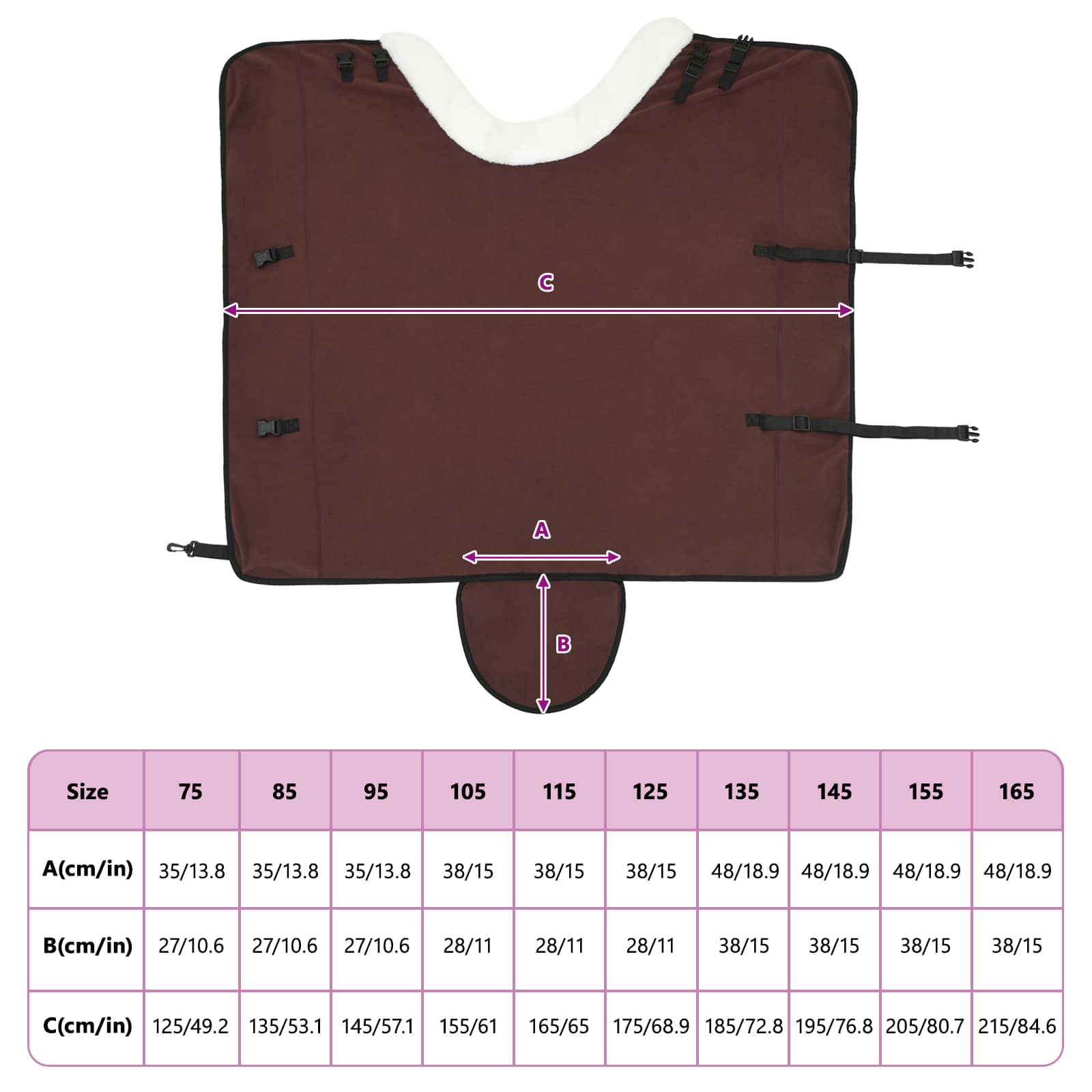 Pferdedecke Volles Dunkelbraun 155 cm Polarfleece