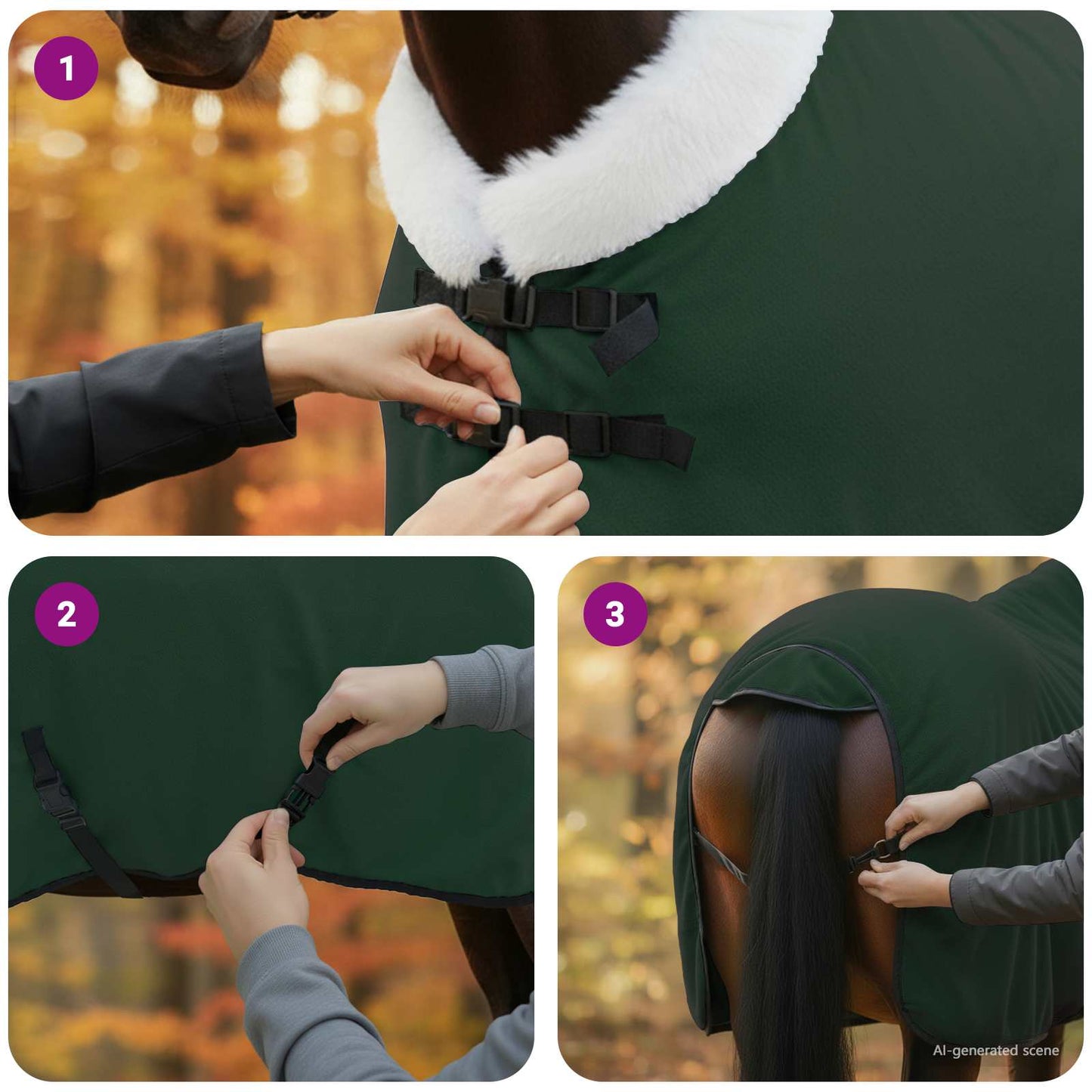 Pferdedecke Dunkelgrün 115 cm Polarfleece