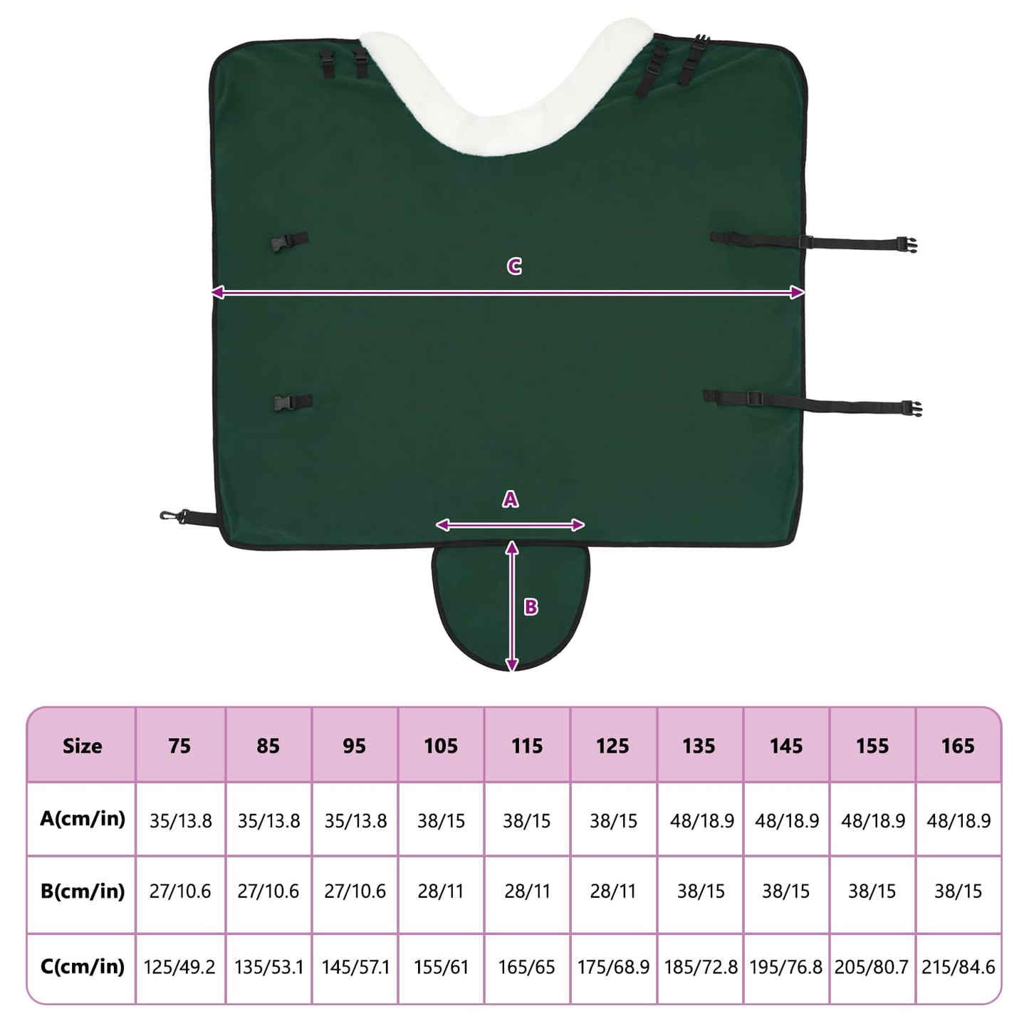 Pferdedecke Dunkelgrün 115 cm Polarfleece