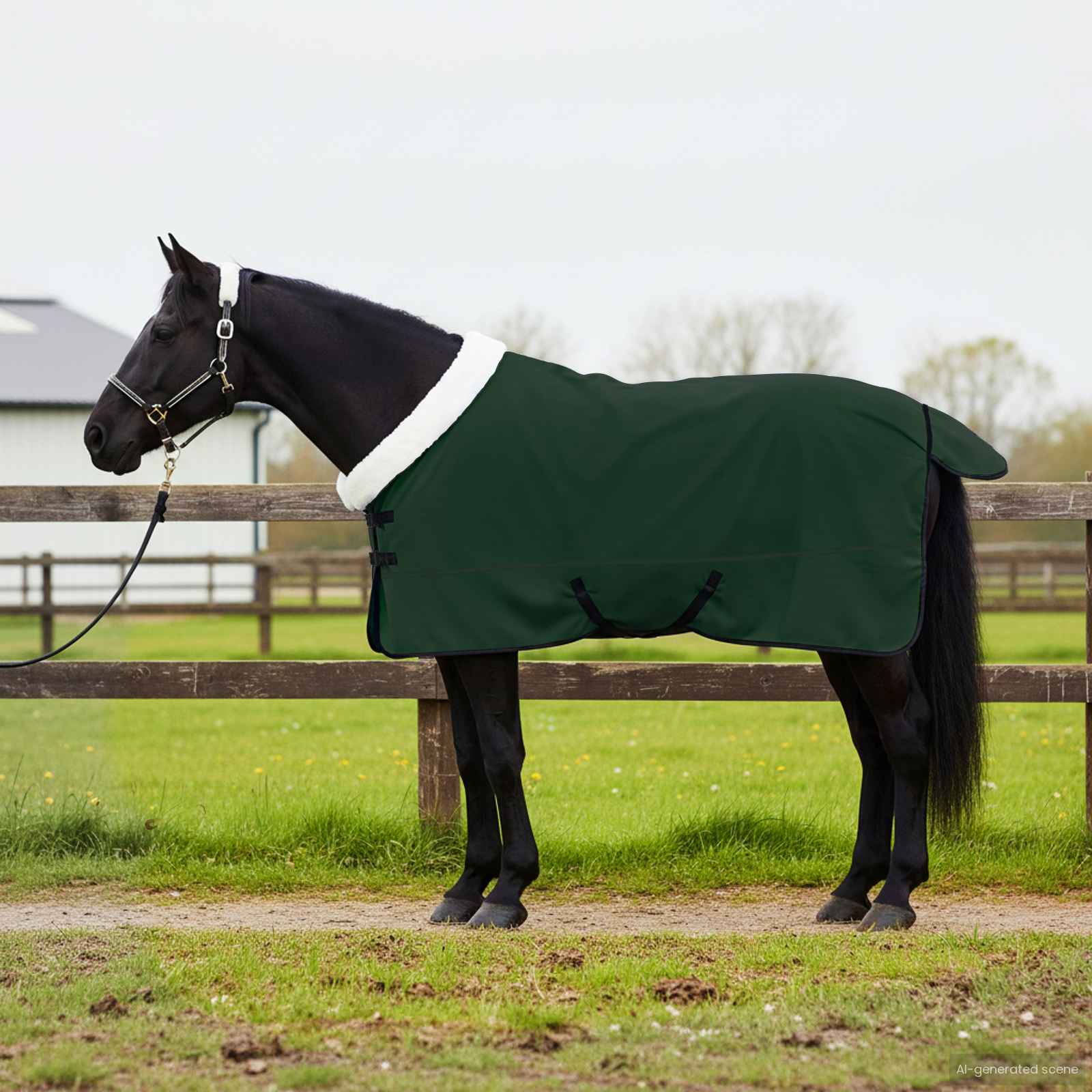 Pferdedecke Dunkelgrün 135 cm Polarfleece