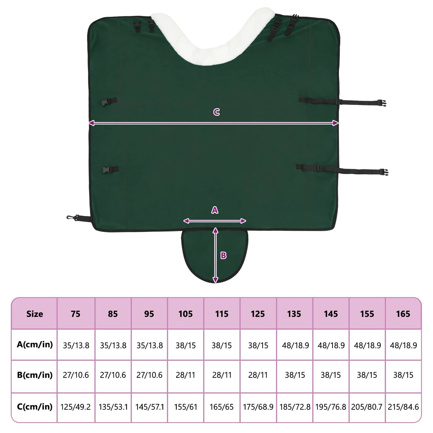 Pferdedecke Dunkelgrün 135 cm Polarfleece