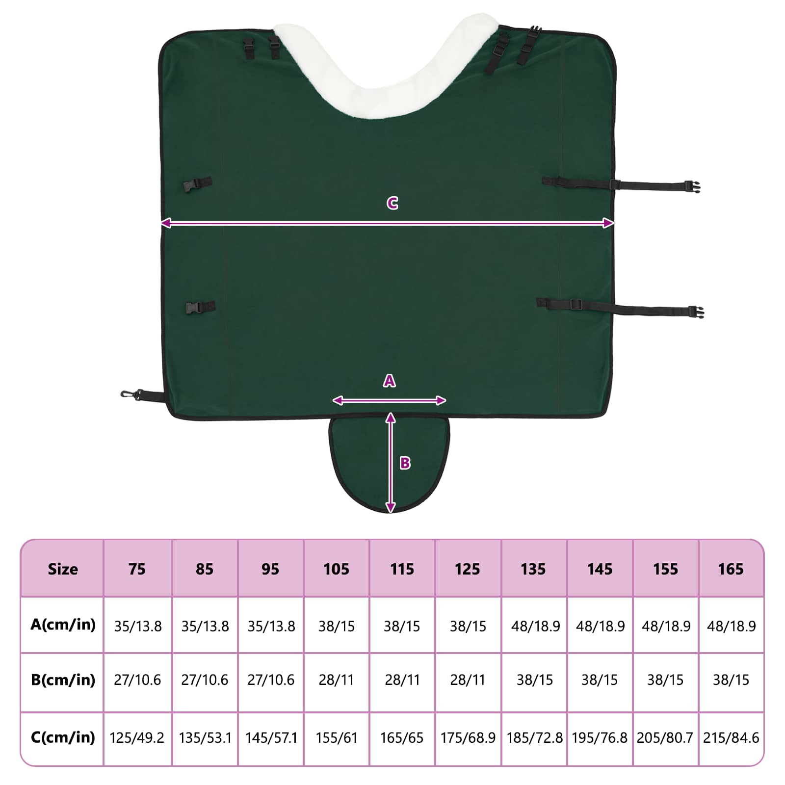 Pferdedecke Dunkelgrün 145 cm Polarfleece