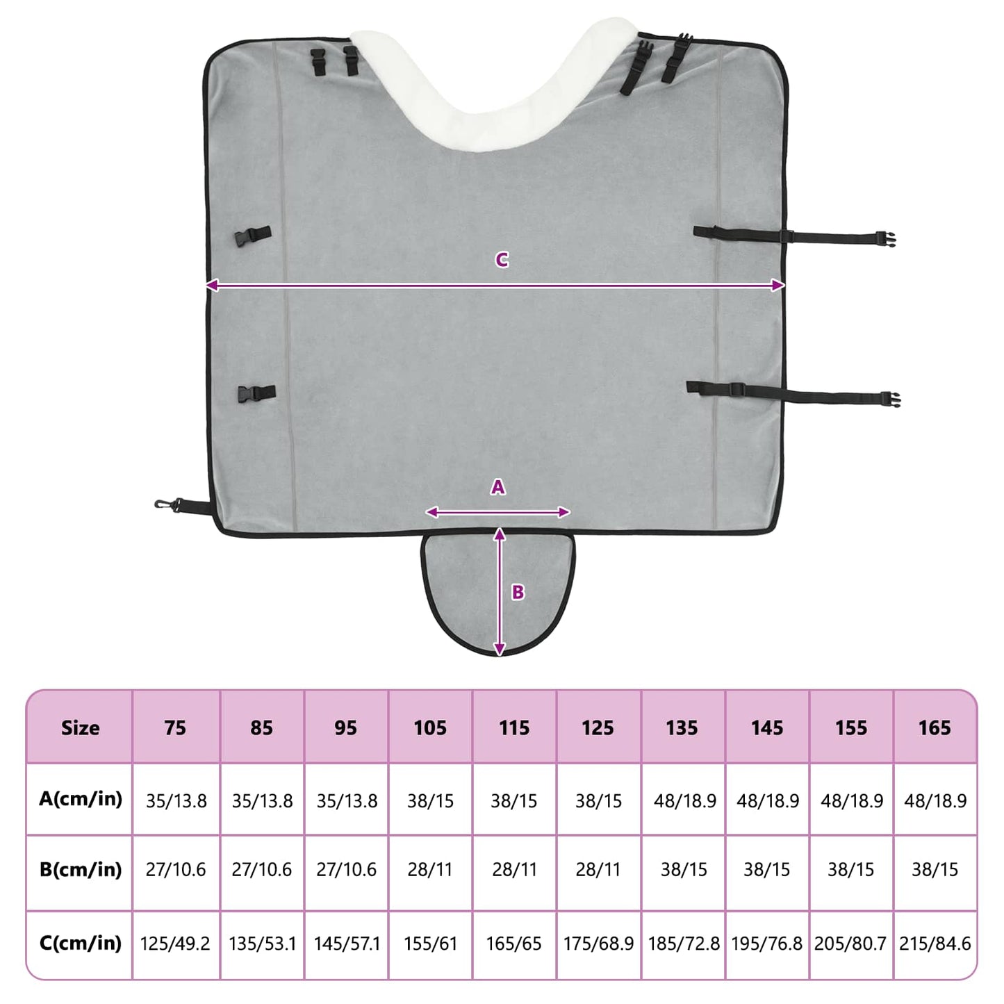 Pferdedecke Vollständiges Hellgrau 135 cm Polarfleece