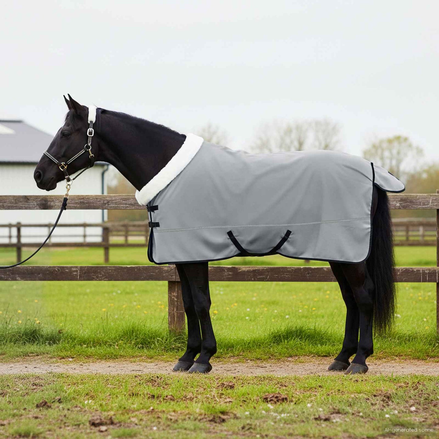 Pferdedecke Vollständiges Hellgrau 145 cm Polarfleece