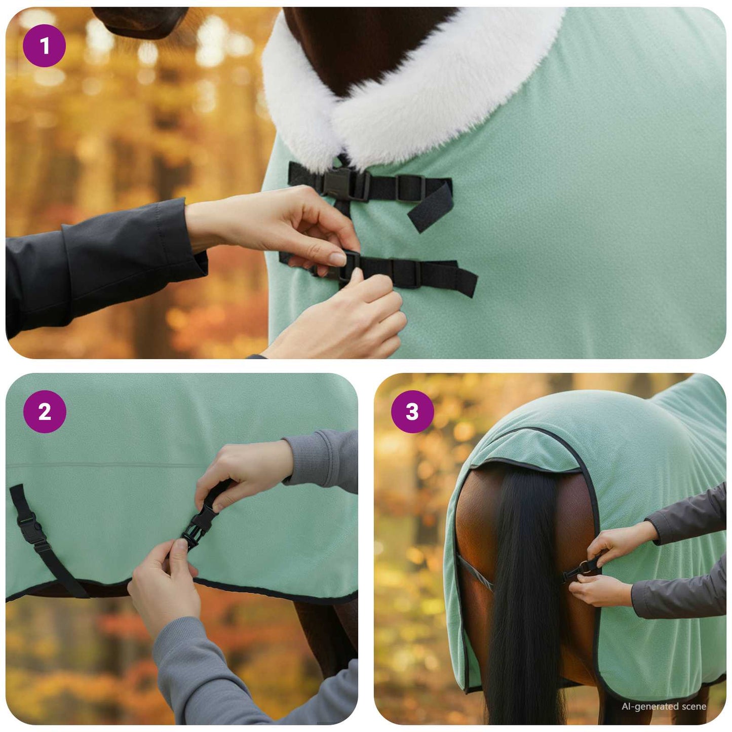 Pferdedecke Sondergrün 145 cm Polarfleece