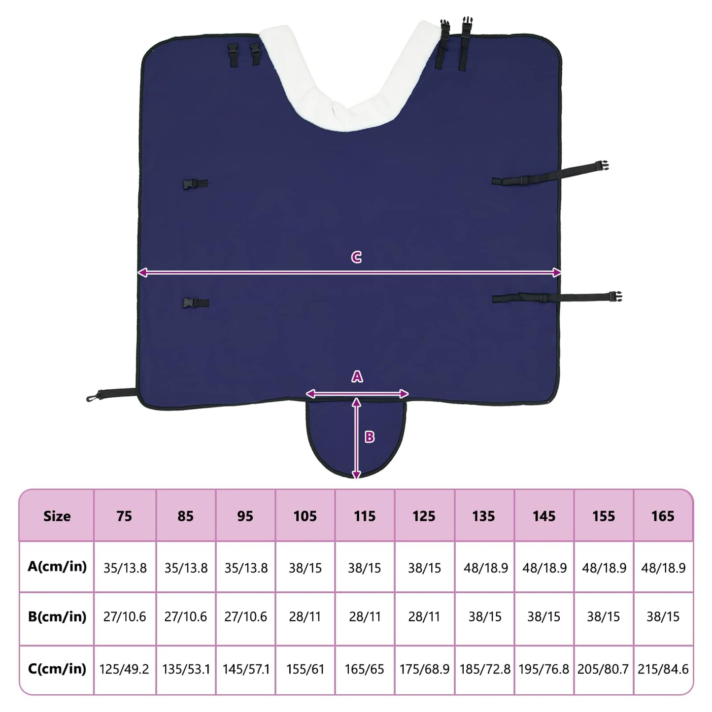 Pferdedecke Marineblau 95 cm Polarfleece