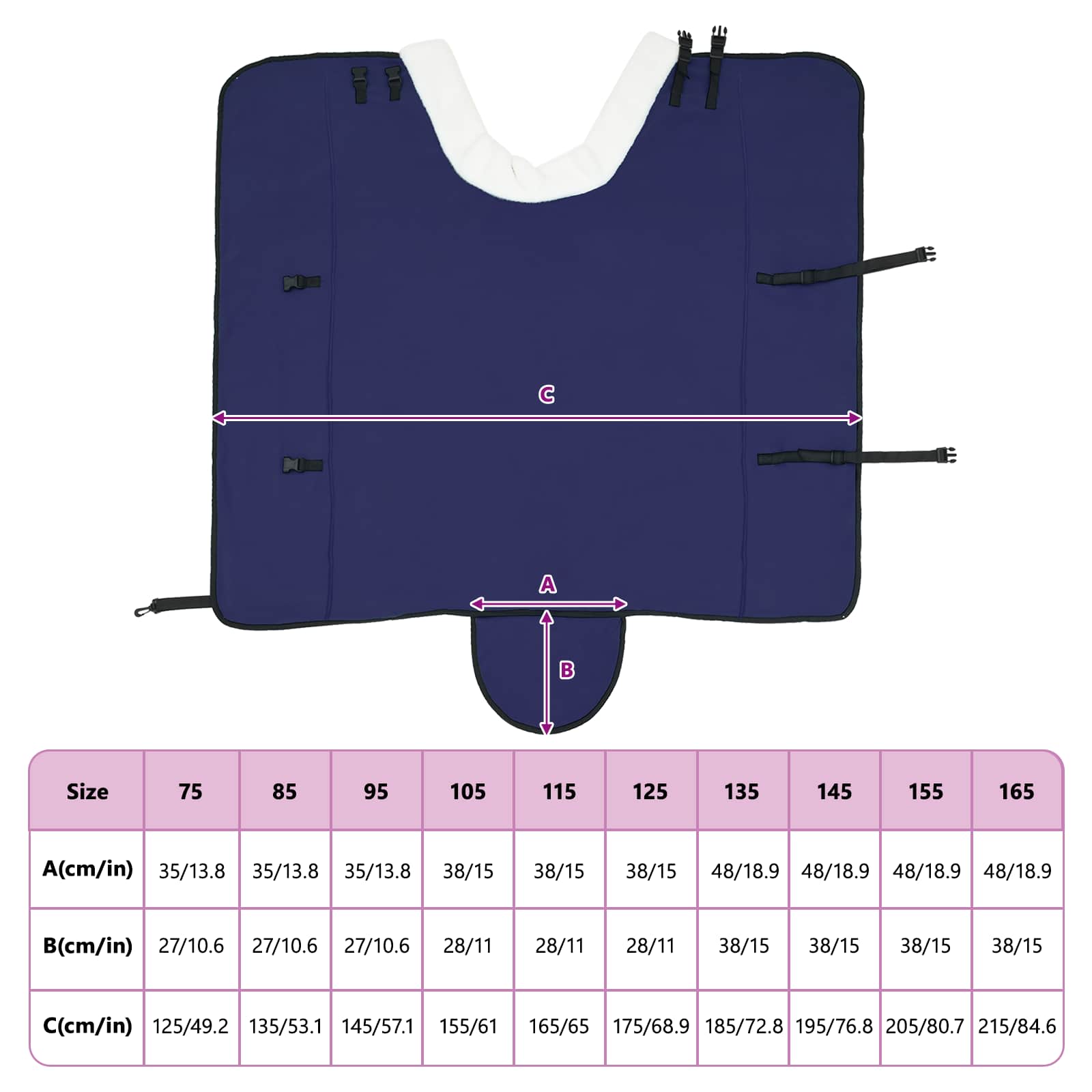 Pferdedecke Marineblau 135 cm Polarfleece
