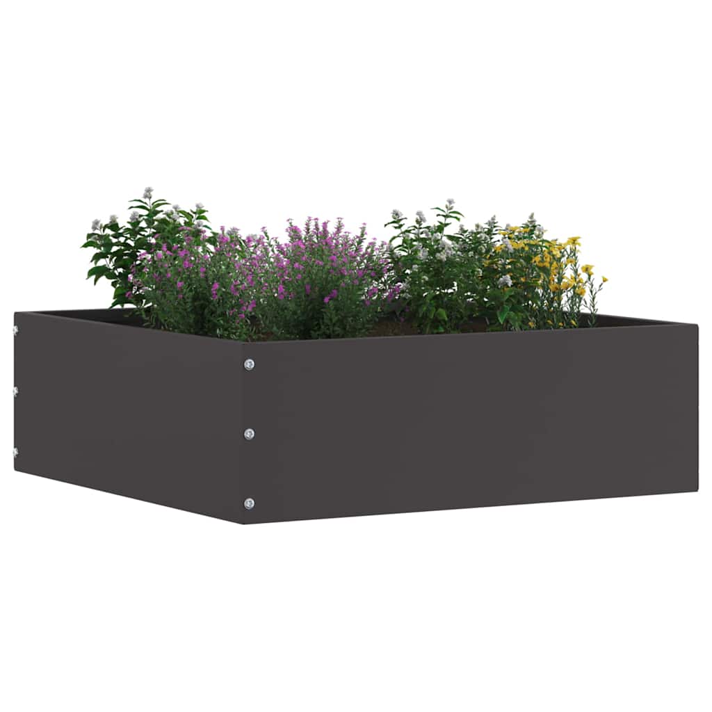 Rasenkante 6 stk. 40 x 40 x 13 cm Stahl Schwarz