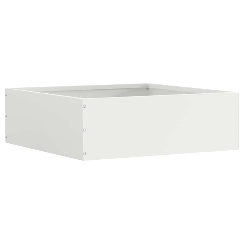 Rasenkante 40 x 40 x 13 cm Stahl Weiß