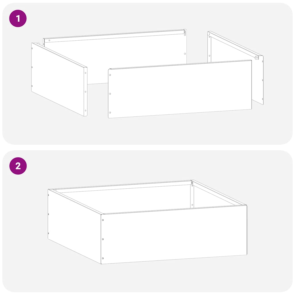 Rasenkante 40 x 40 x 13 cm Stahl Anthrazit