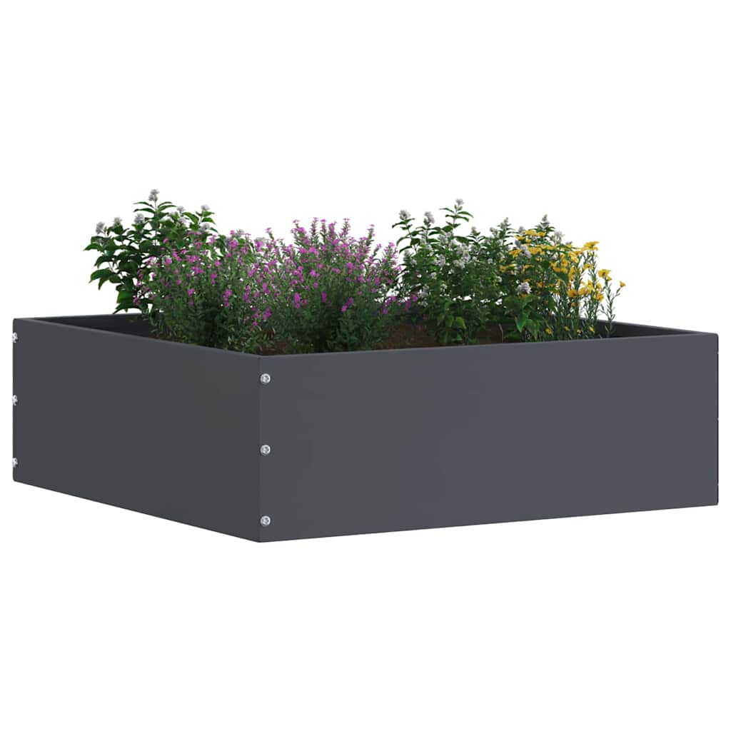 Rasenkante 40 x 40 x 13 cm Stahl Anthrazit