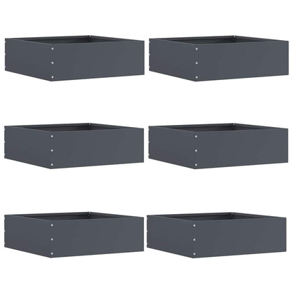 Rasenkante 6 stk. 40 x 40 x 13 cm Stahl Anthrazit