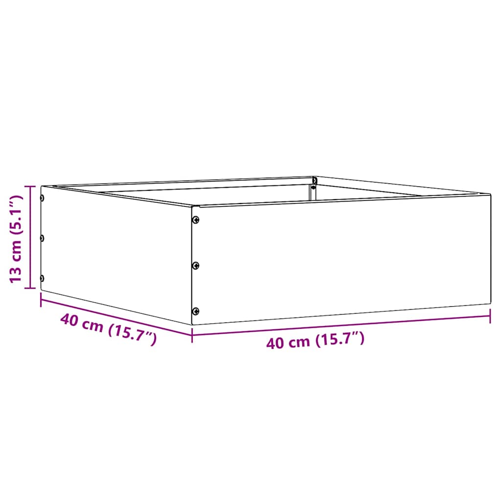 Rasenkante 6 stk. 40 x 40 x 13 cm Stahl Anthrazit