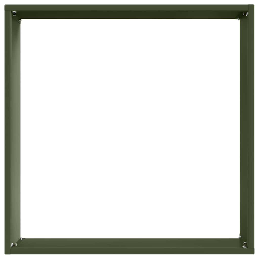 Rasenkante 6 stk. 40 x 40 x 13 cm Stahl Olivgrün