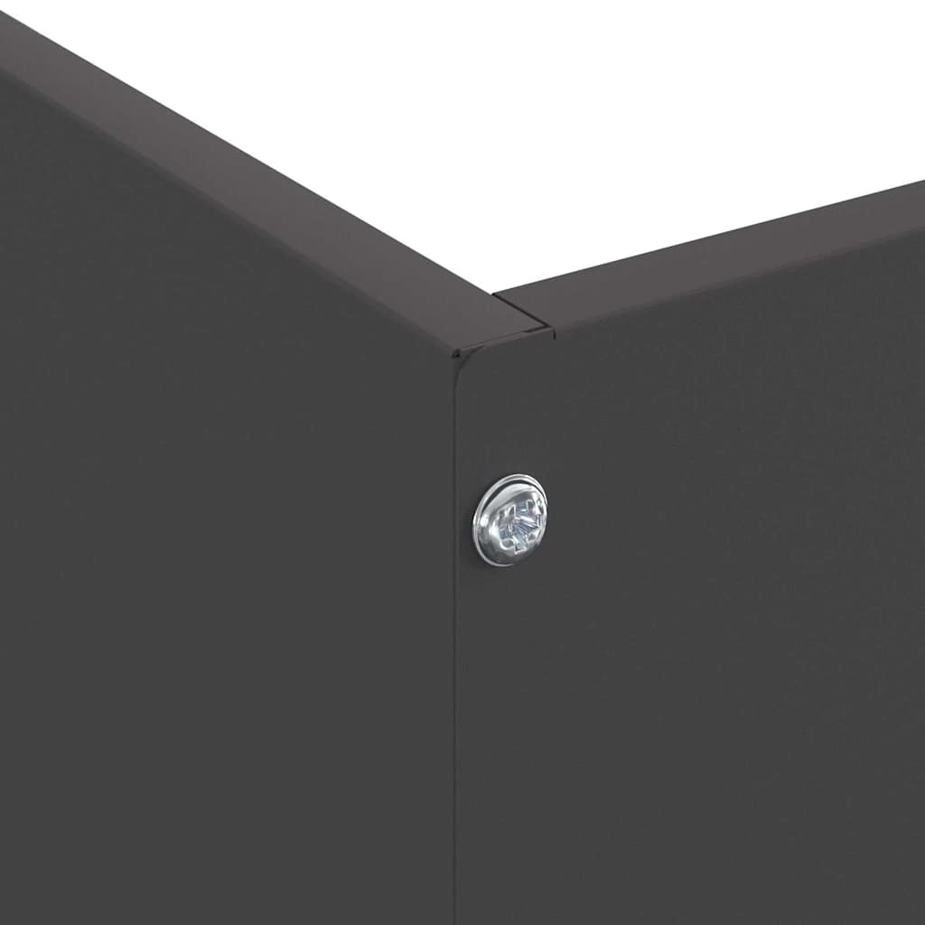 Rasenkante 6 stk. 50 x 50 x 13 cm Stahl Schwarz