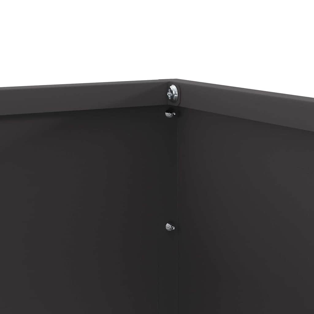 Rasenkante 6 stk. 50 x 50 x 13 cm Stahl Schwarz