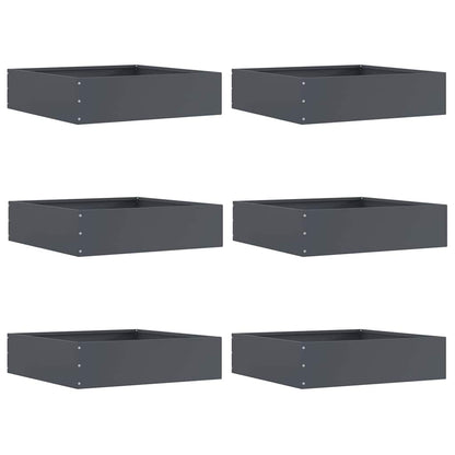 Rasenkante 6 stk. 50 x 50 x 13 cm Stahl Anthrazit