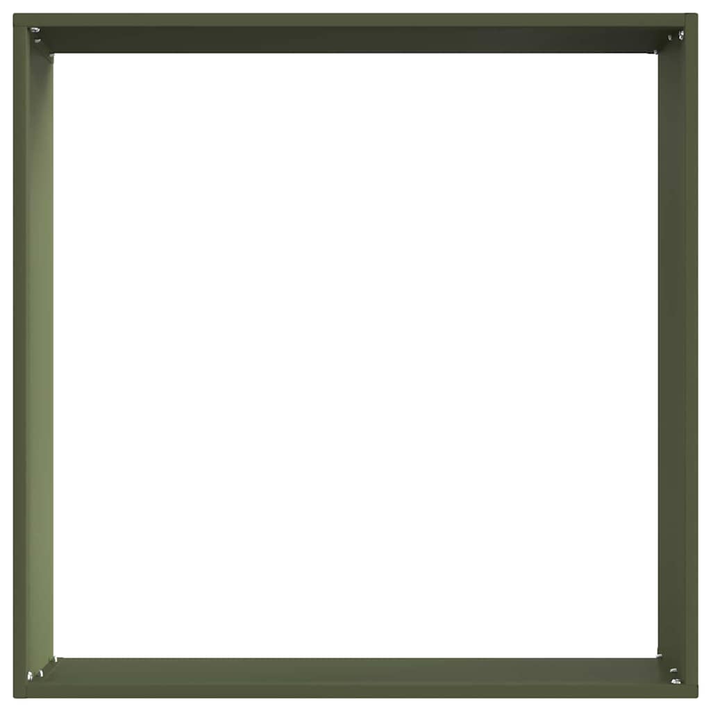 Rasenkante 50 x 50 x 13 cm Stahl Olivgrün