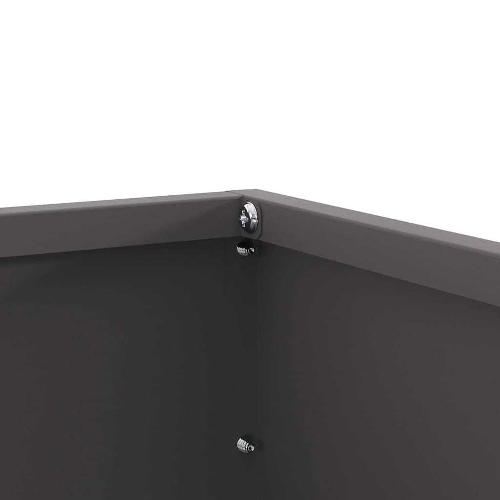 Rasenkante 60 x 60 x 13 cm Stahl Schwarz