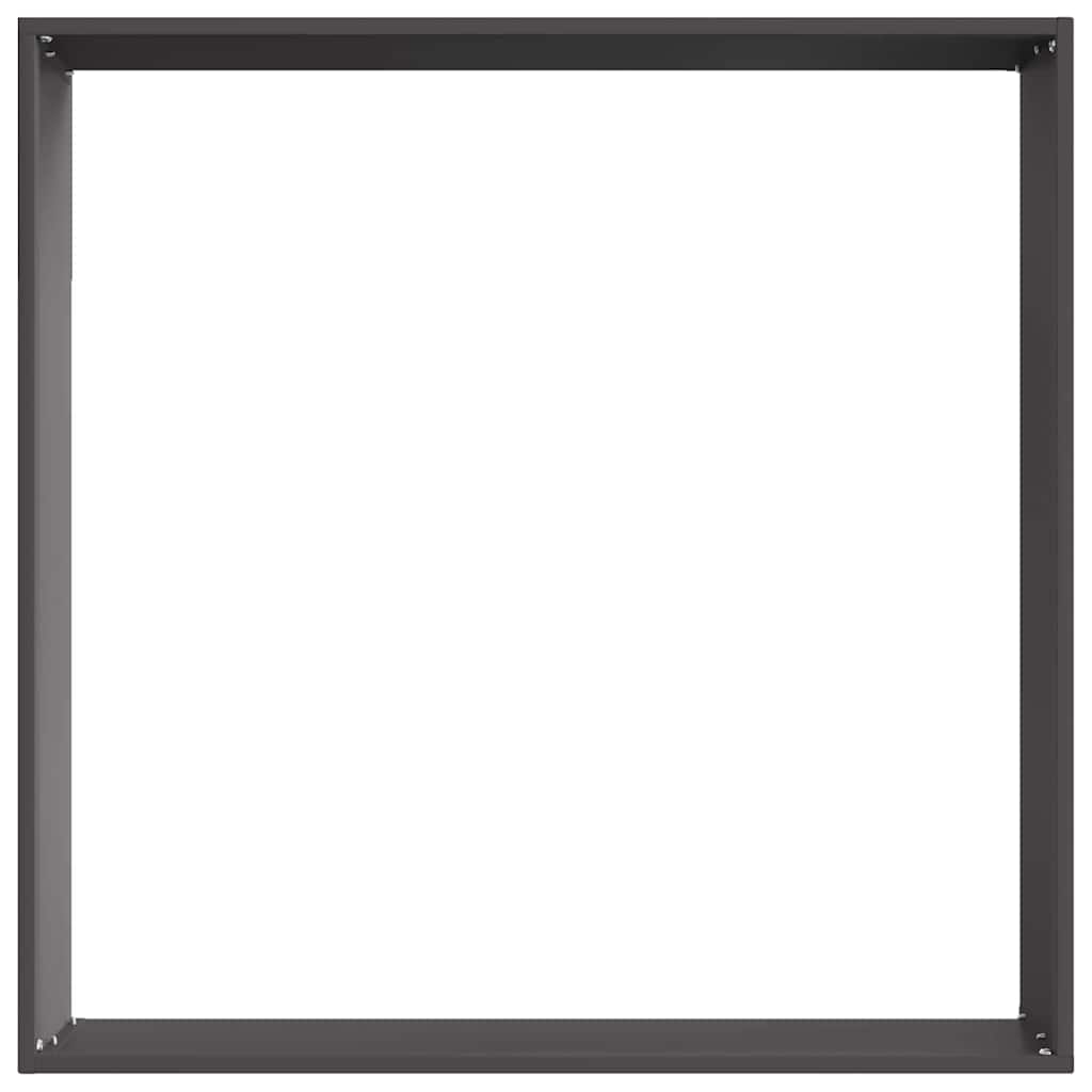Rasenkante 60 x 60 x 13 cm Stahl Schwarz