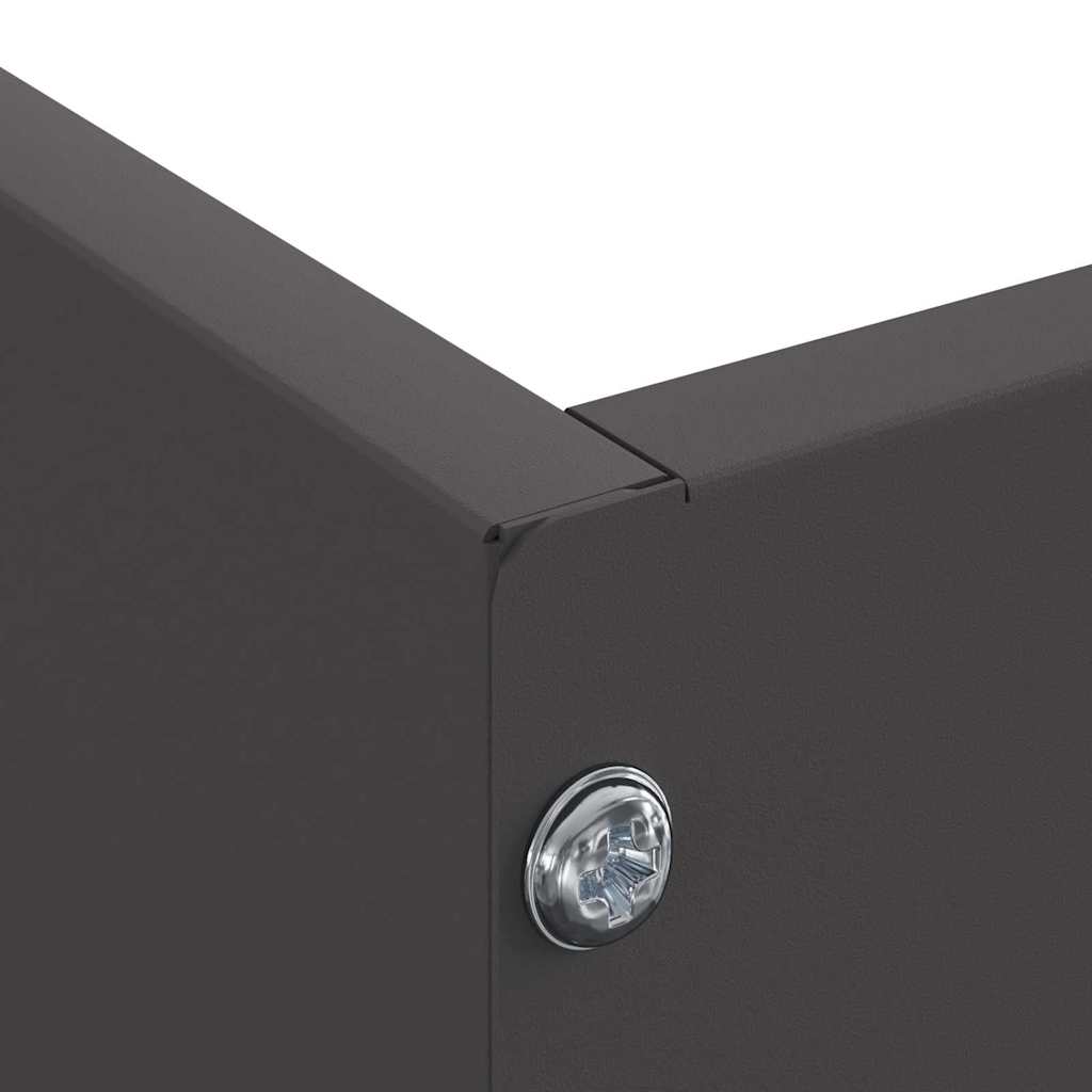 Rasenkante 6 stk. 60 x 60 x 13 cm Stahl Schwarz