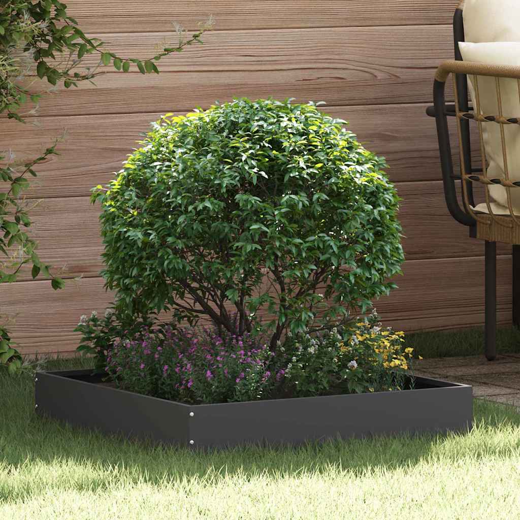 Rasenkante 6 stk. 60 x 60 x 13 cm Stahl Schwarz