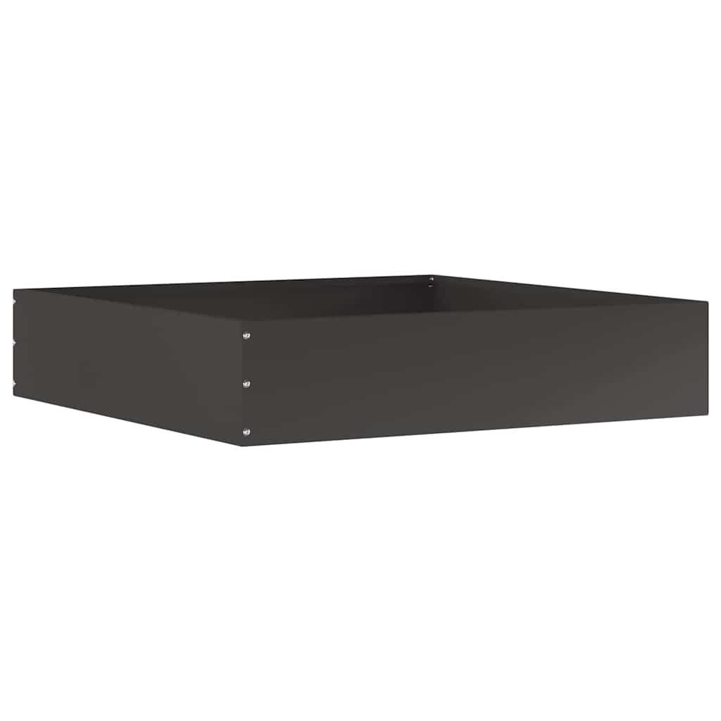 Rasenkante 6 stk. 60 x 60 x 13 cm Stahl Schwarz