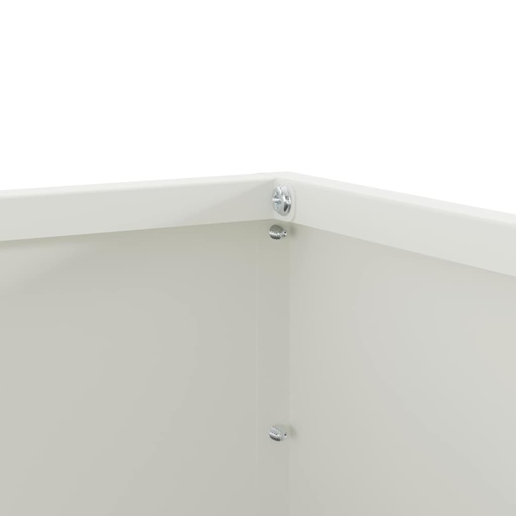Rasenkante 60 x 60 x 13 cm Stahl Weiß