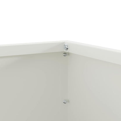 Rasenkante 60 x 60 x 13 cm Stahl Weiß