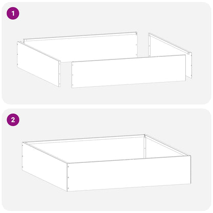 Rasenkante 60 x 60 x 13 cm Stahl Weiß