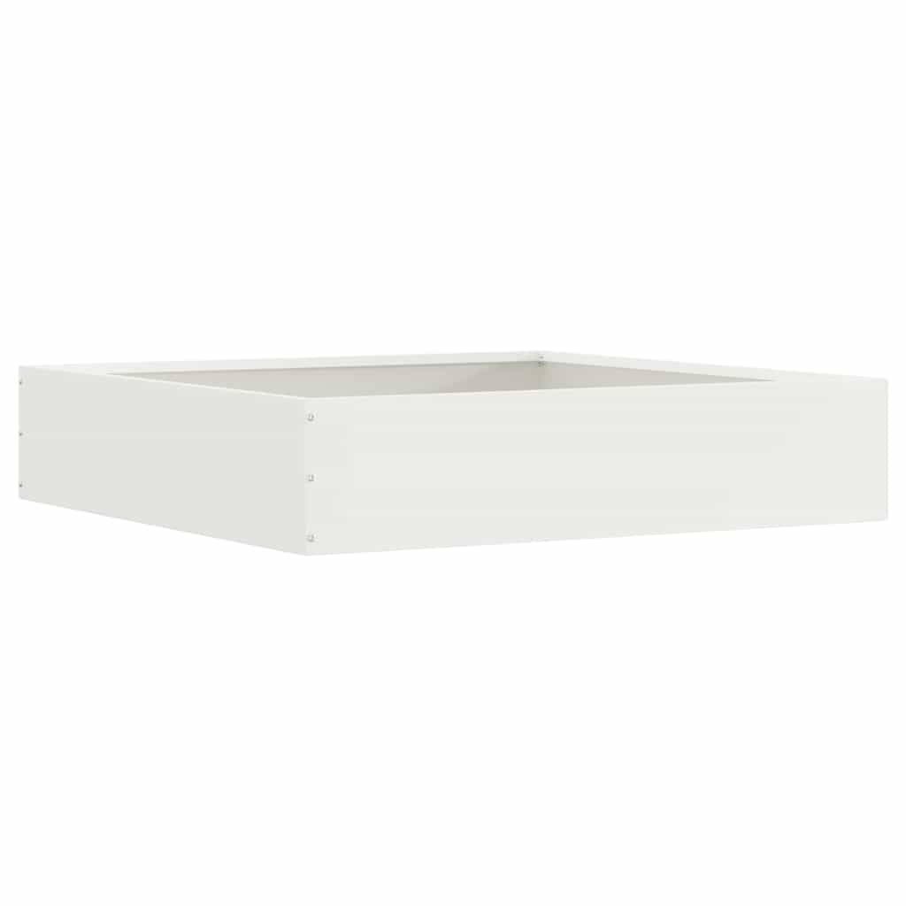 Rasenkante 6 stk. 60 x 60 x 13 cm Stahl Weiß