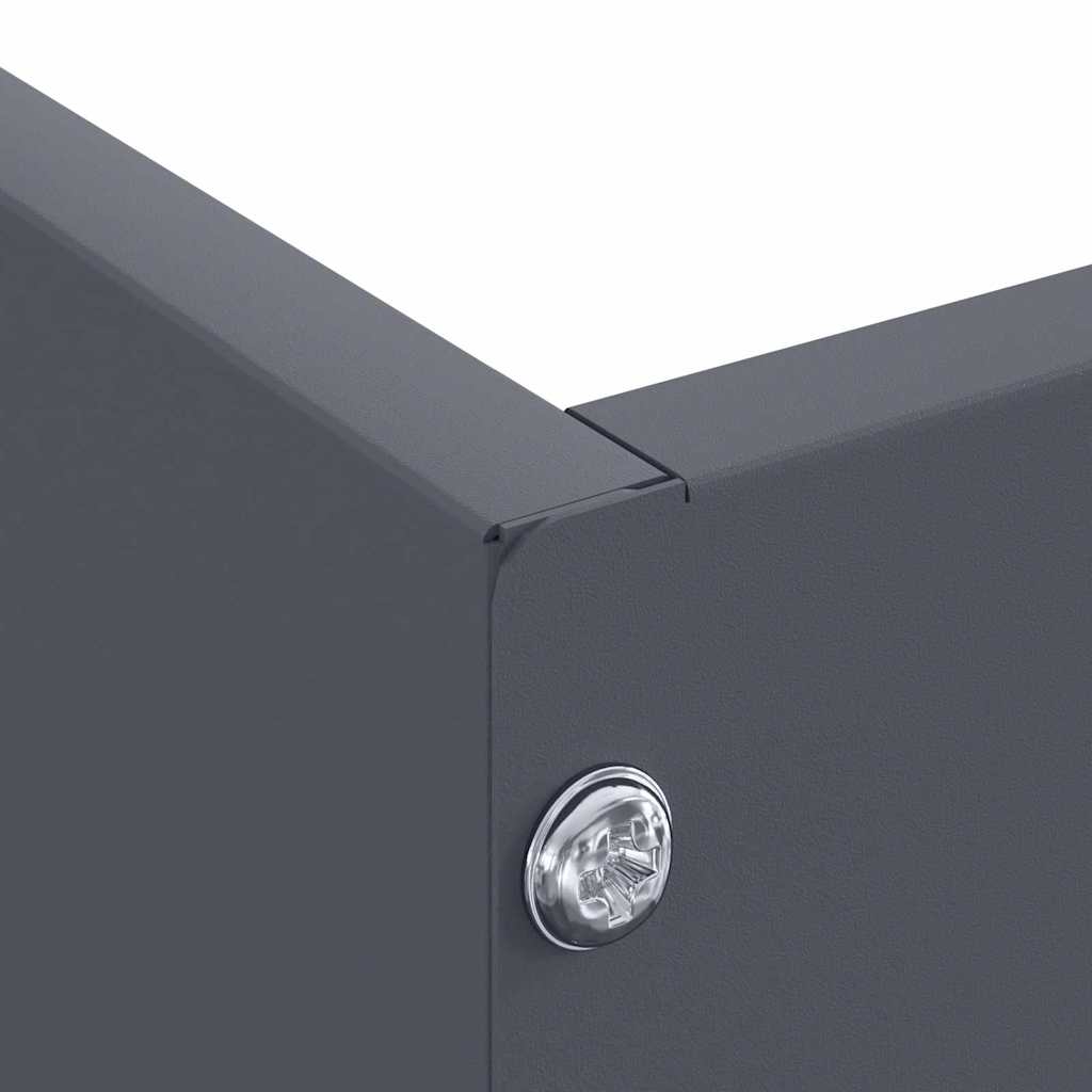 Rasenkante 60 x 60 x 13 cm Stahl Anthrazit