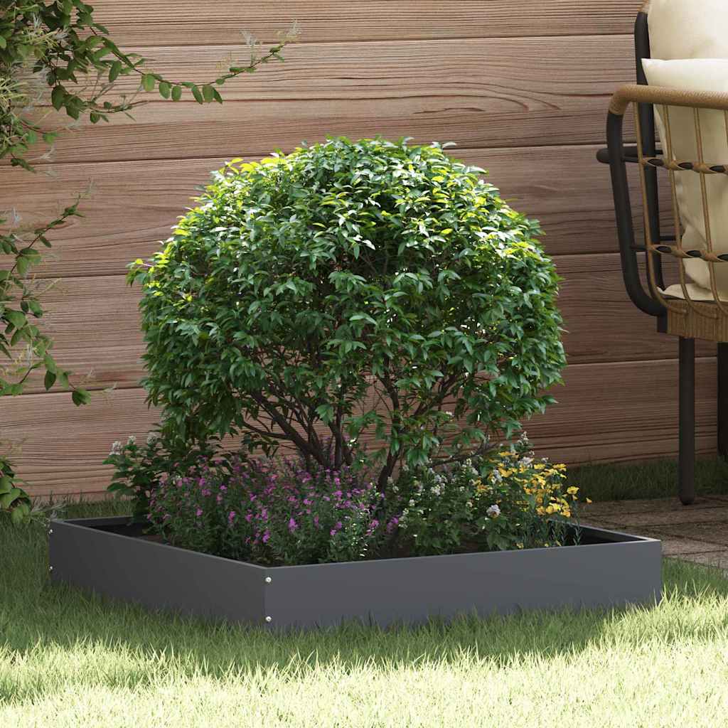Rasenkante 60 x 60 x 13 cm Stahl Anthrazit