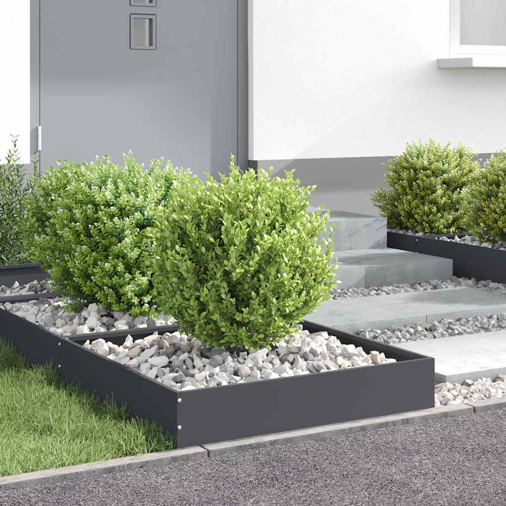 Rasenkante 60 x 60 x 13 cm Stahl Anthrazit