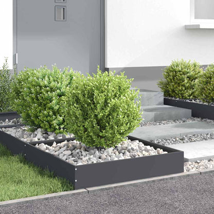 Rasenkante 6 stk. 60 x 60 x 13 cm Stahl Anthrazit