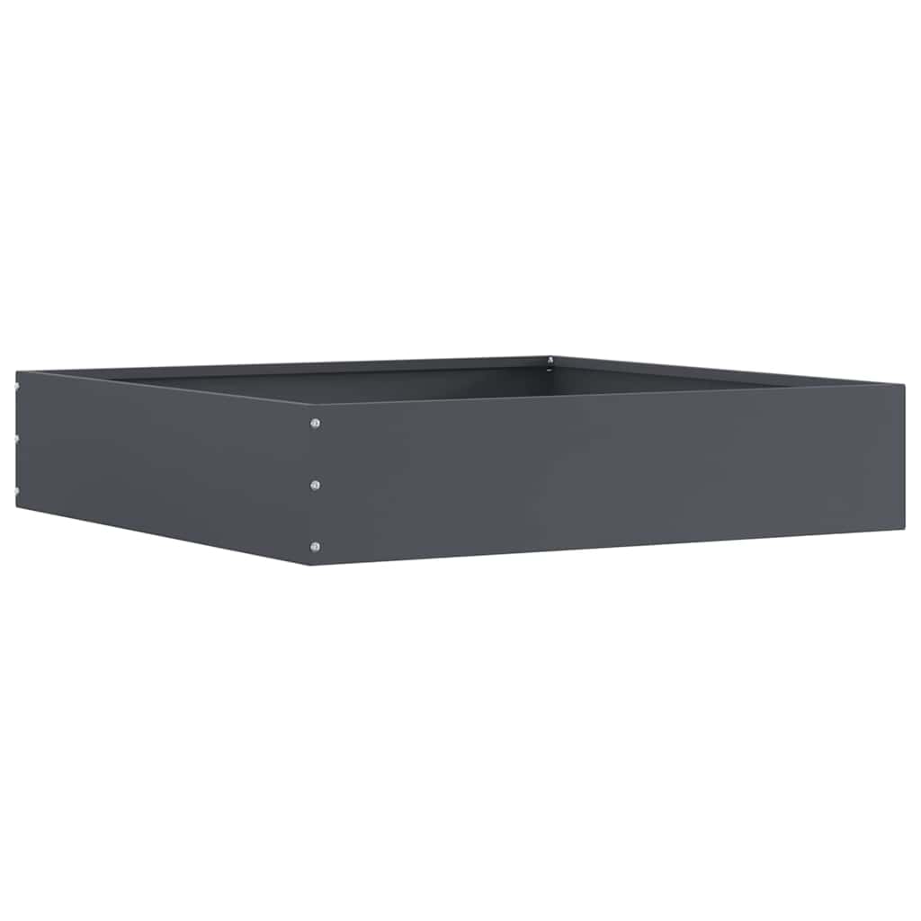 Rasenkante 6 stk. 60 x 60 x 13 cm Stahl Anthrazit