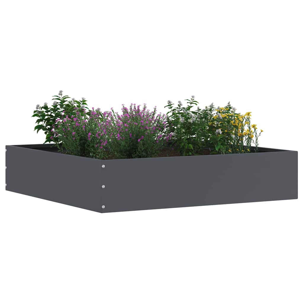 Rasenkante 6 stk. 60 x 60 x 13 cm Stahl Anthrazit